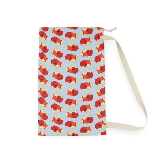 Baby Blue Chubby Goldfish Drawstring Bag
