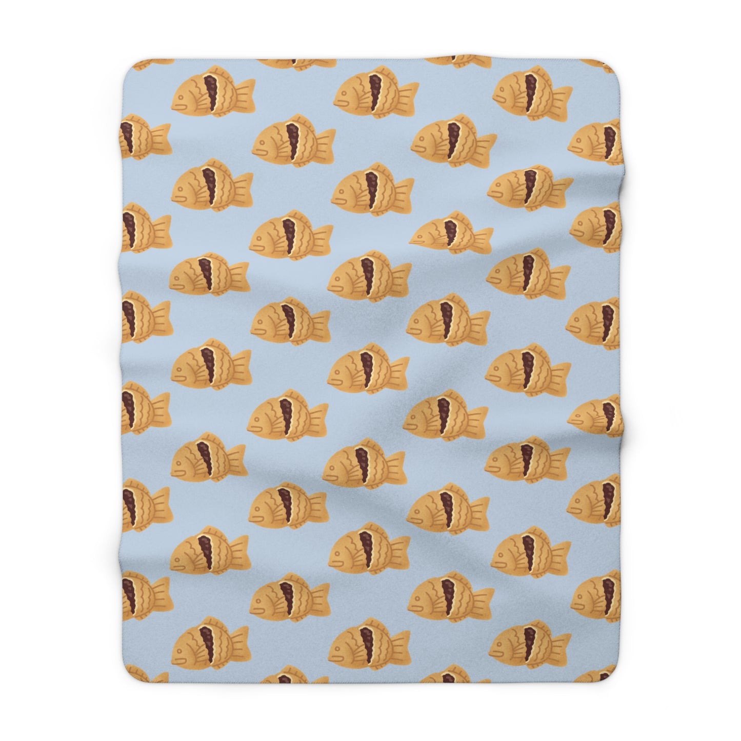 Baby Blue Taiyaki Cozy Fleece Blanket