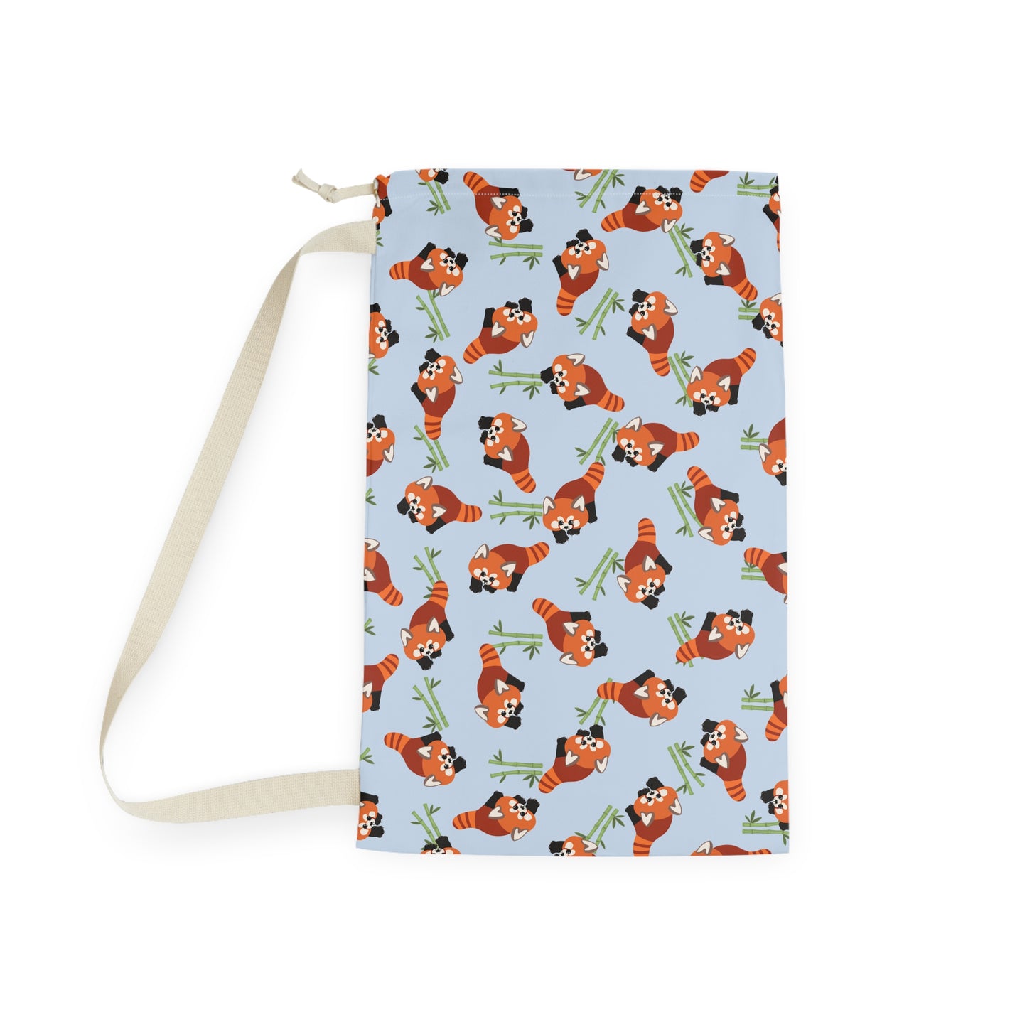 Baby Blue Red Panda Drawstring Bag