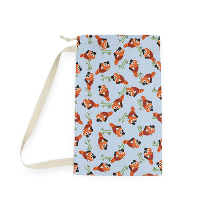 Baby Blue Red Panda Drawstring Bag