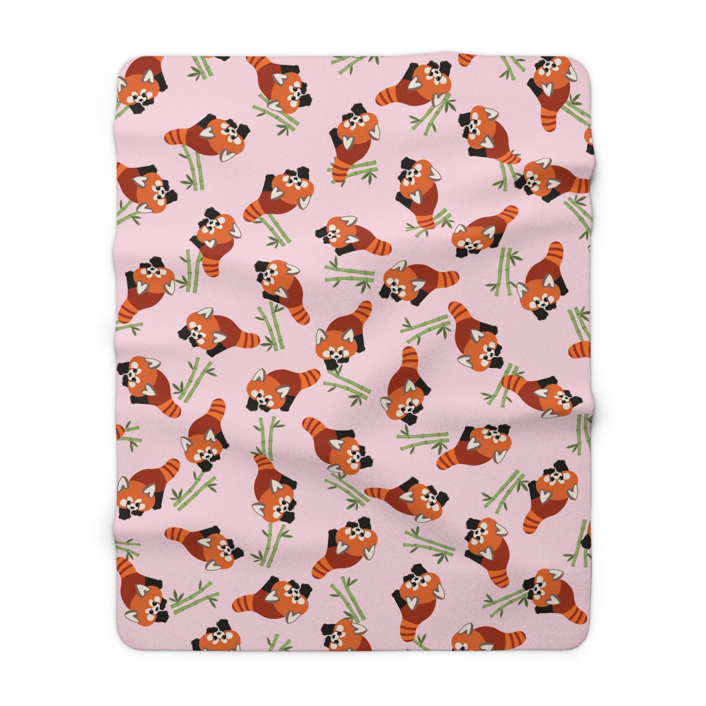 Baby Pink Red Panda Cozy Fleece Blanket