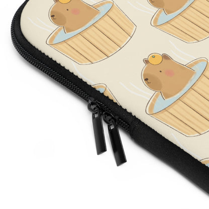Capybara Bath Laptop Sleeve