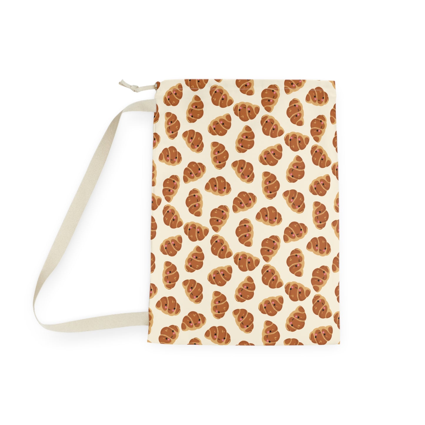 Blushing Croissant Drawstring Bag