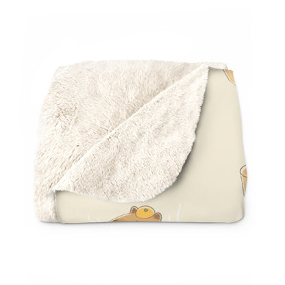 Capybara Bath Cozy Fleece Blanket