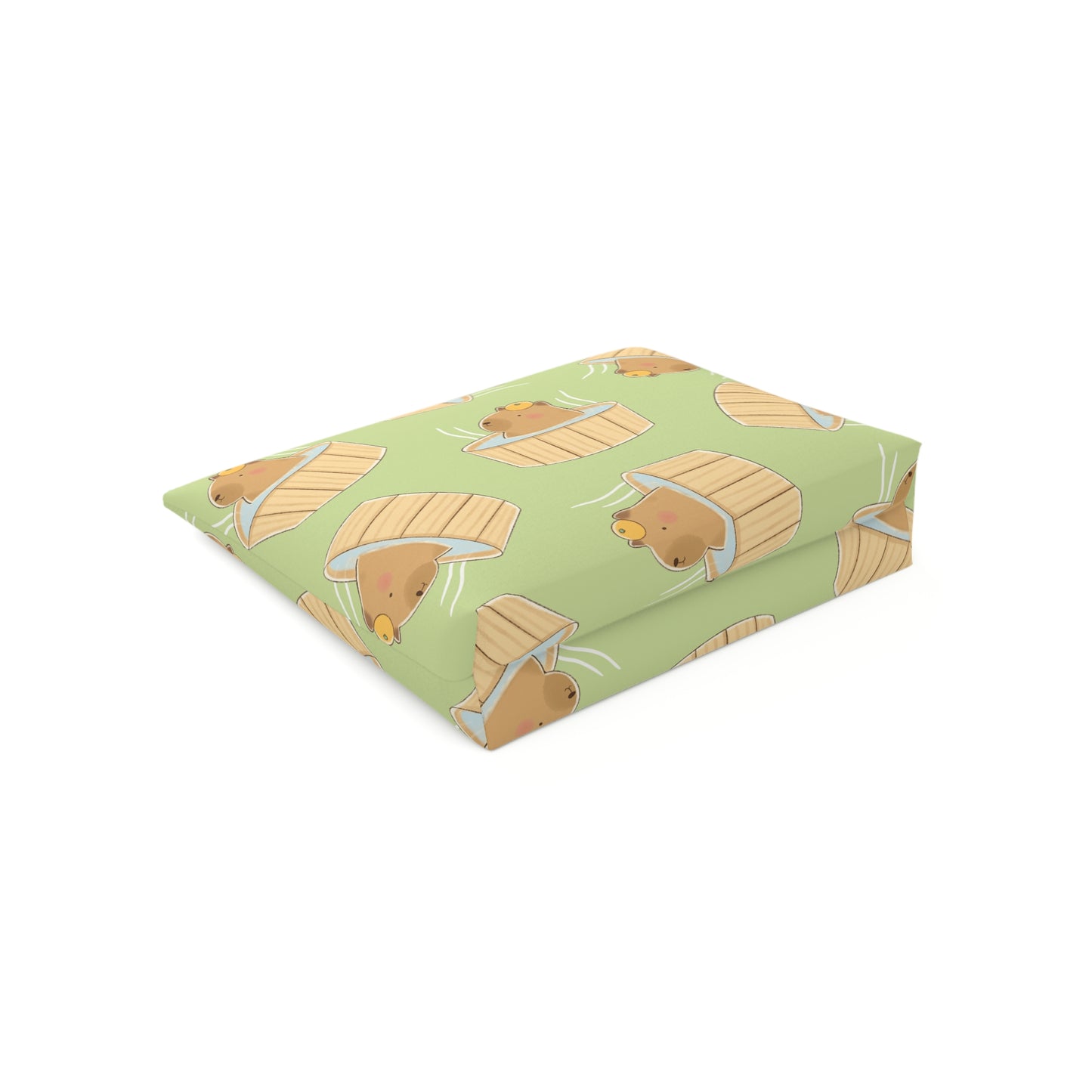 Matcha Green Capybara Bath Cosmetic Bag