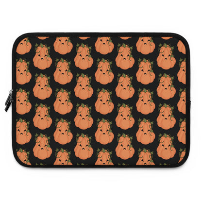 Angry Pumpkin Black Laptop Sleeve