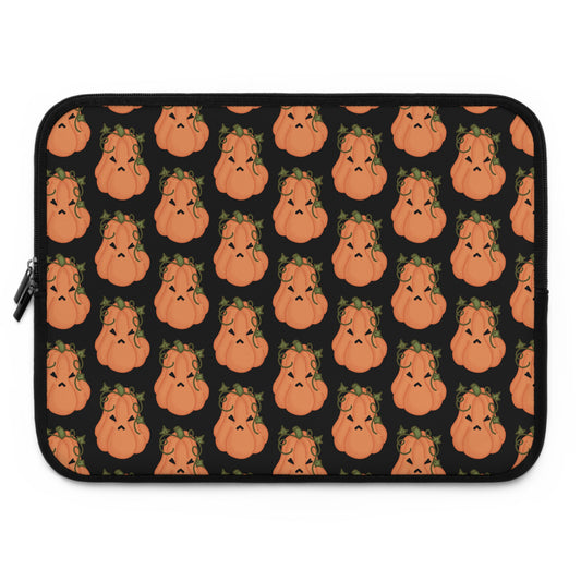 Angry Pumpkin Black Laptop Sleeve