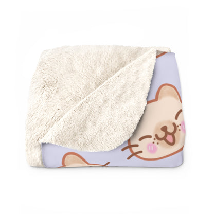 Lavender Kitty Kat Cozy Fleece Blanket