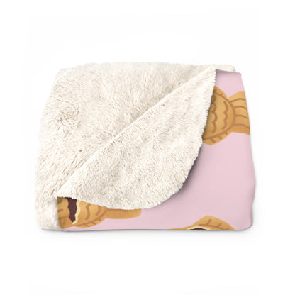 Baby Pink Taiyaki Cozy Fleece Blanket