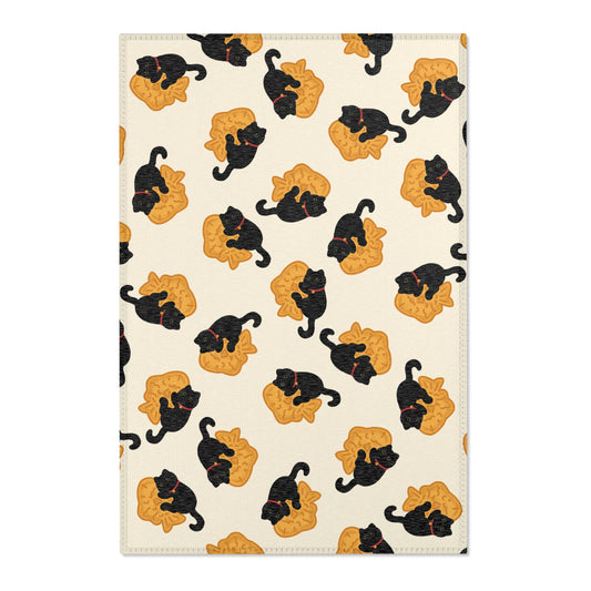 Black Cat Taiyaki Rug