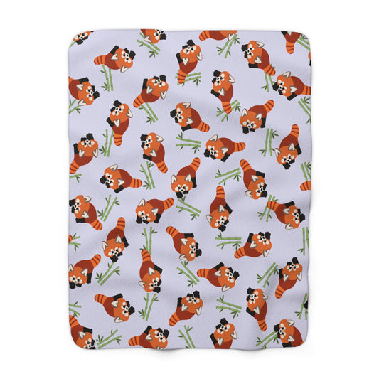 Lavender Red Panda Cozy Fleece Blanket