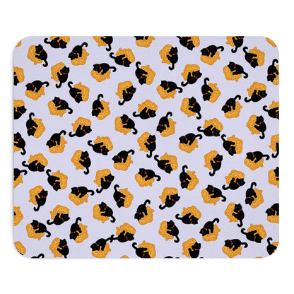 Lavender Black Cat Taiyaki Mouse Pad