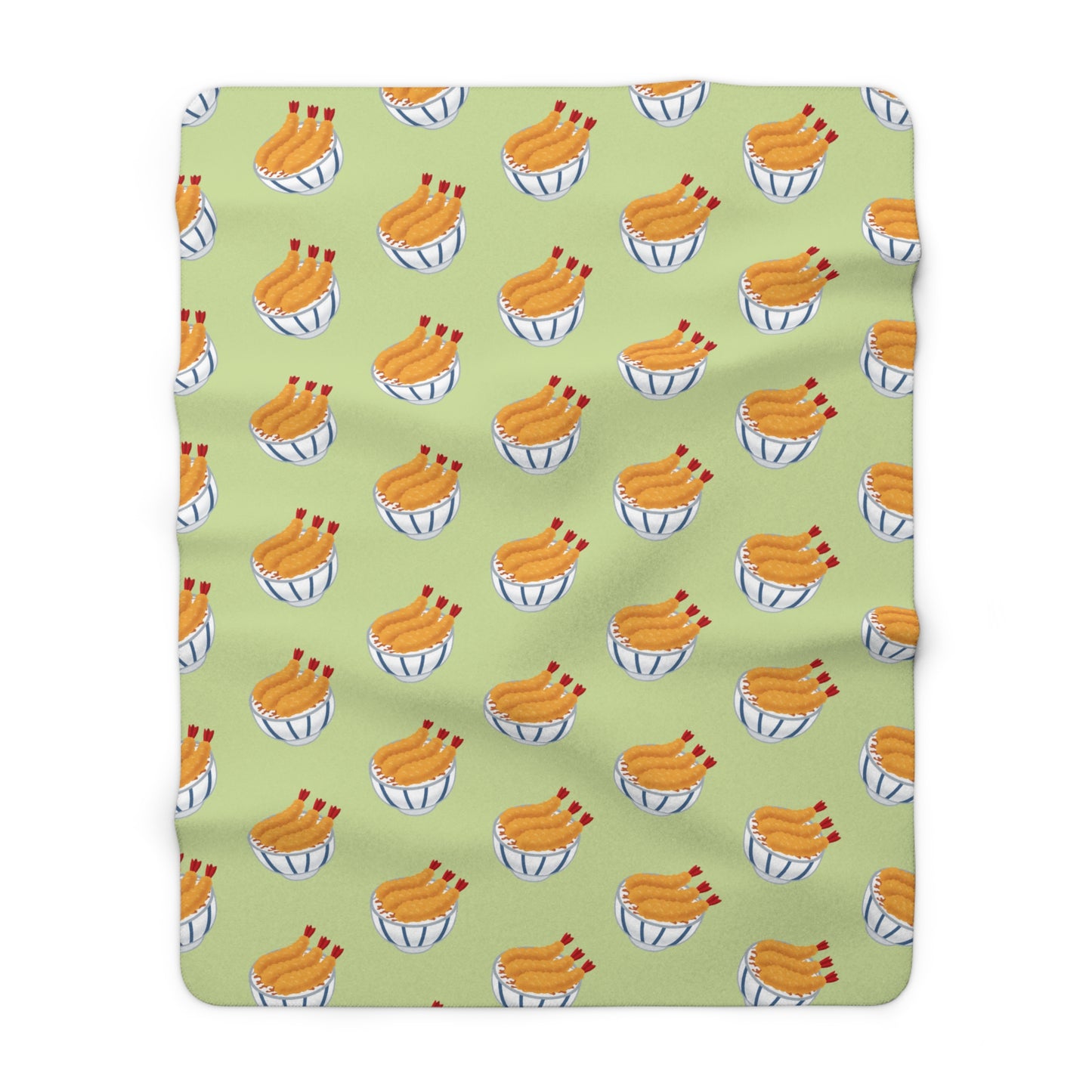 Matcha Green Tempura Cozy Fleece Blanket