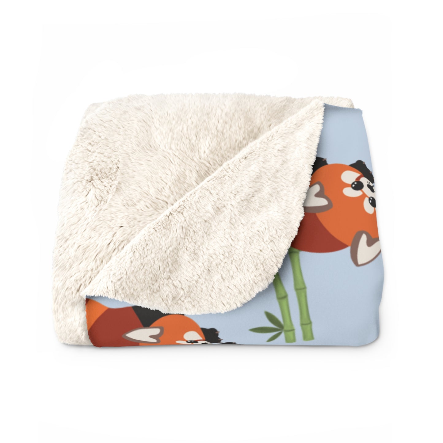 Baby Blue Red Panda Cozy Fleece Blanket
