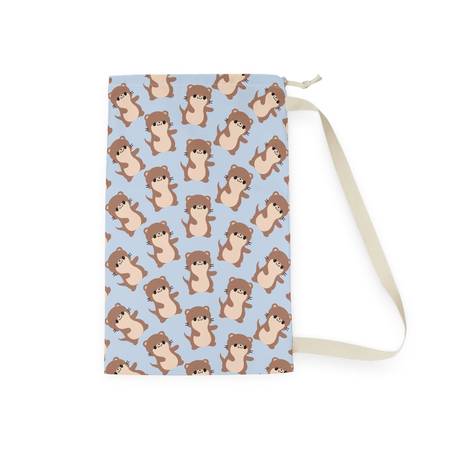 Baby Blue Otter Drawstring Bag