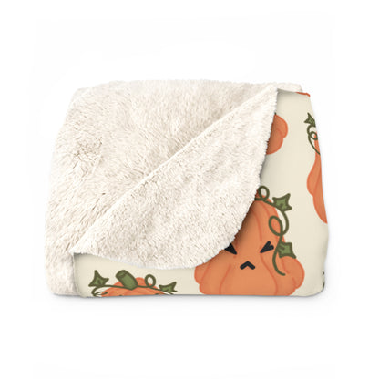 Angry Pumpkin Cozy Fleece Blanket