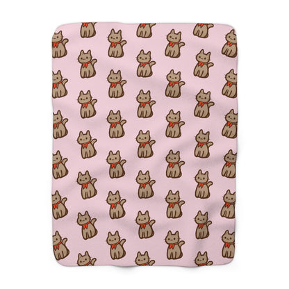 Baby Pink Kitty Kat Cozy Fleece Blanket