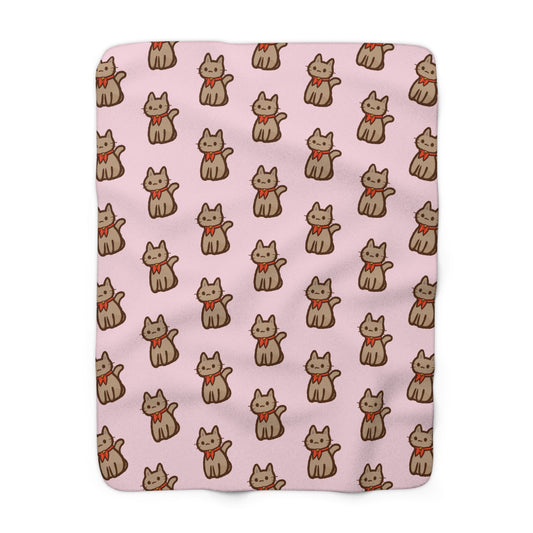 Baby Pink Kitty Kat Cozy Fleece Blanket