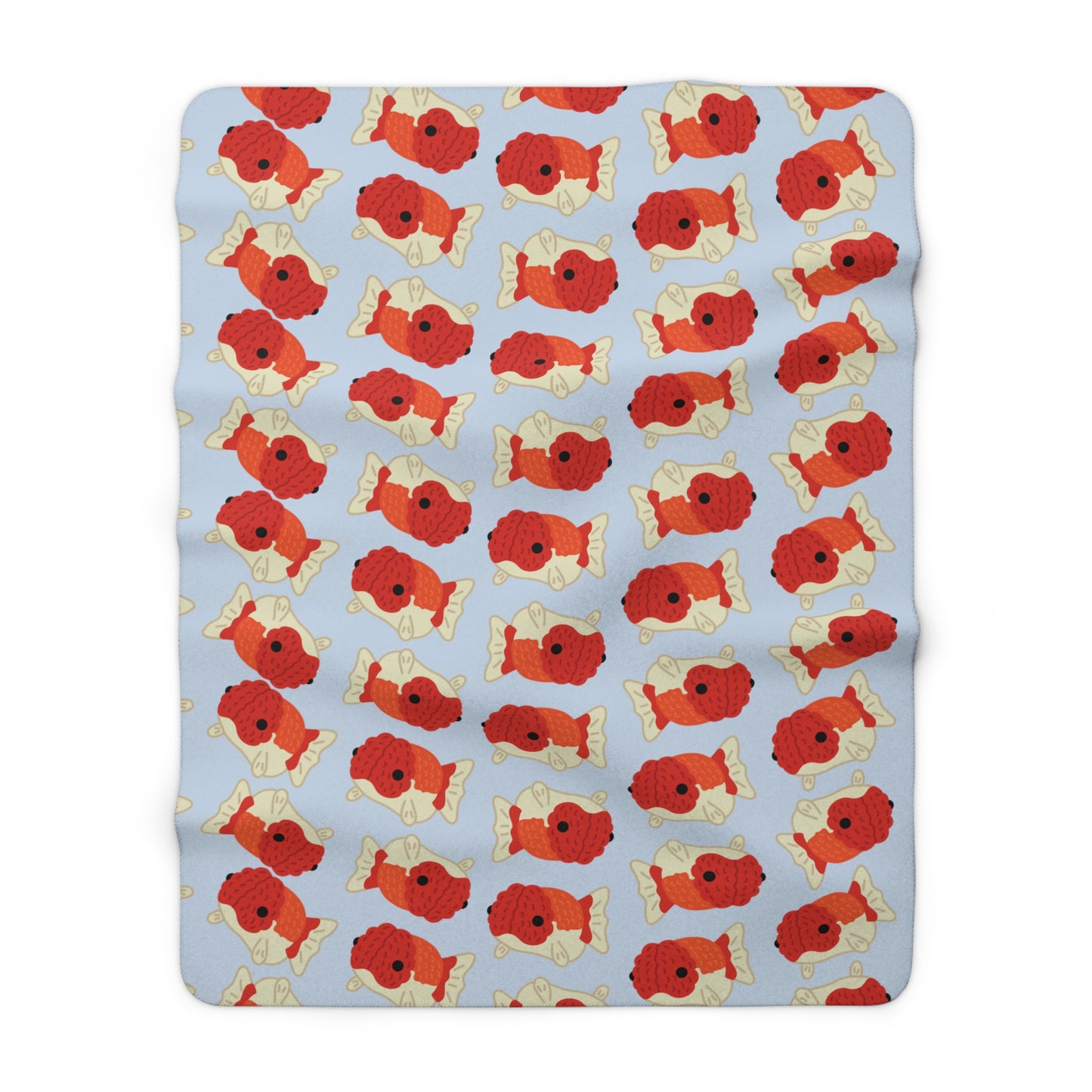 Baby Blue Chubby Goldfish Cozy Fleece Blanket