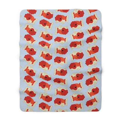 Baby Blue Chubby Goldfish Cozy Fleece Blanket