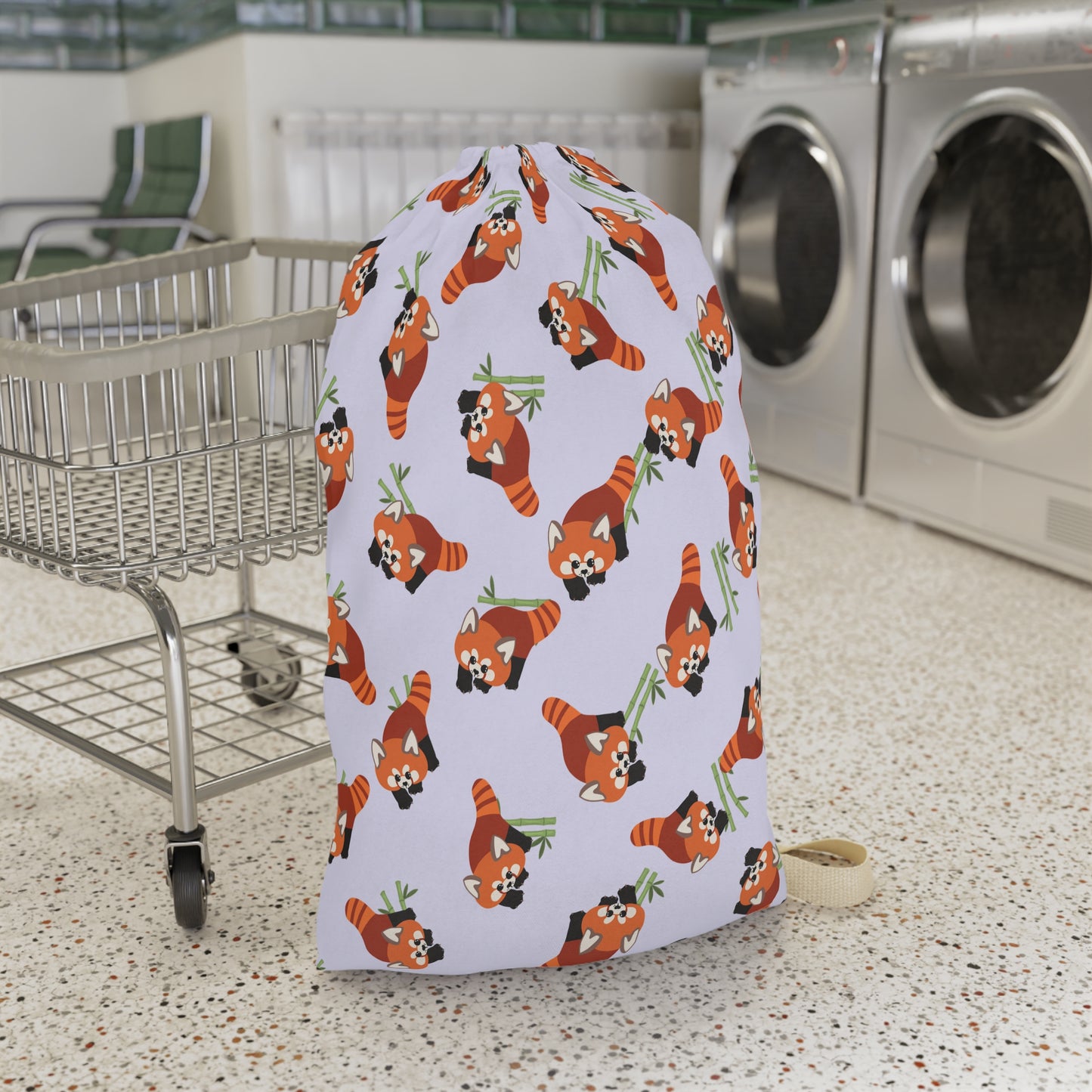 Lavender Red Panda Drawstring Bag