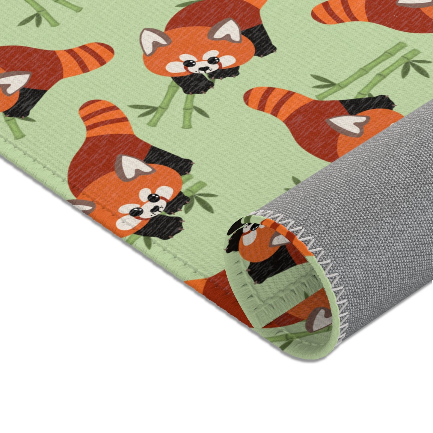 Matcha Green Red Panda Rug