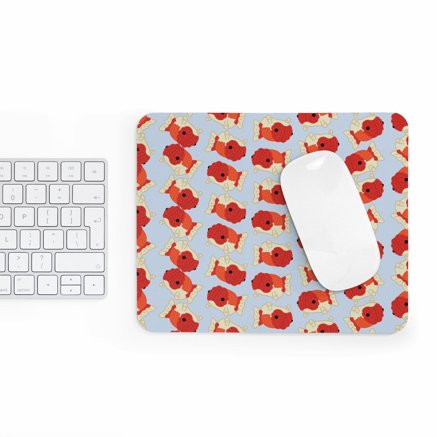 Baby Blue Chubby Goldfish Mouse Pad