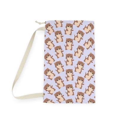 Lavender Otter Drawstring Bag