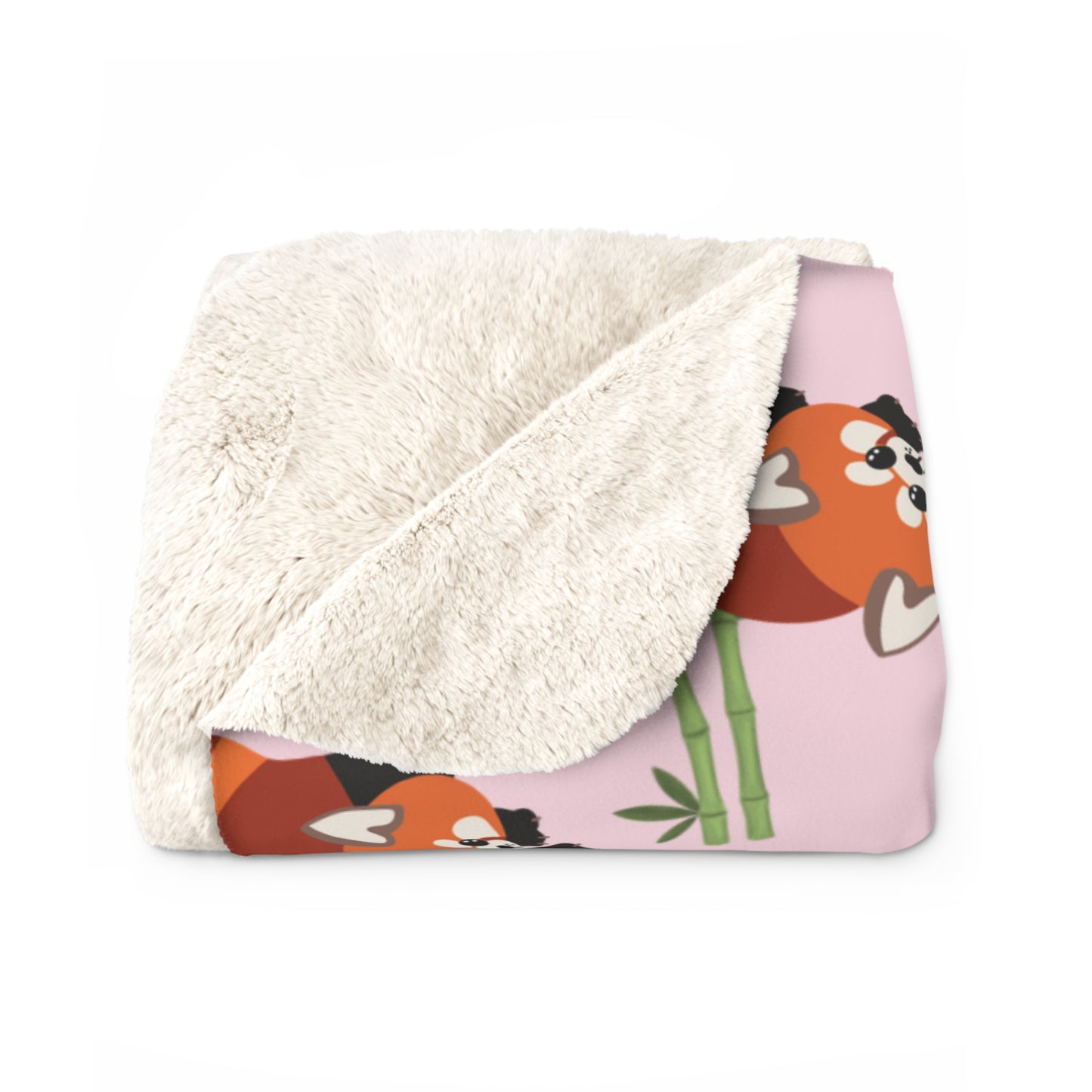 Baby Pink Red Panda Cozy Fleece Blanket