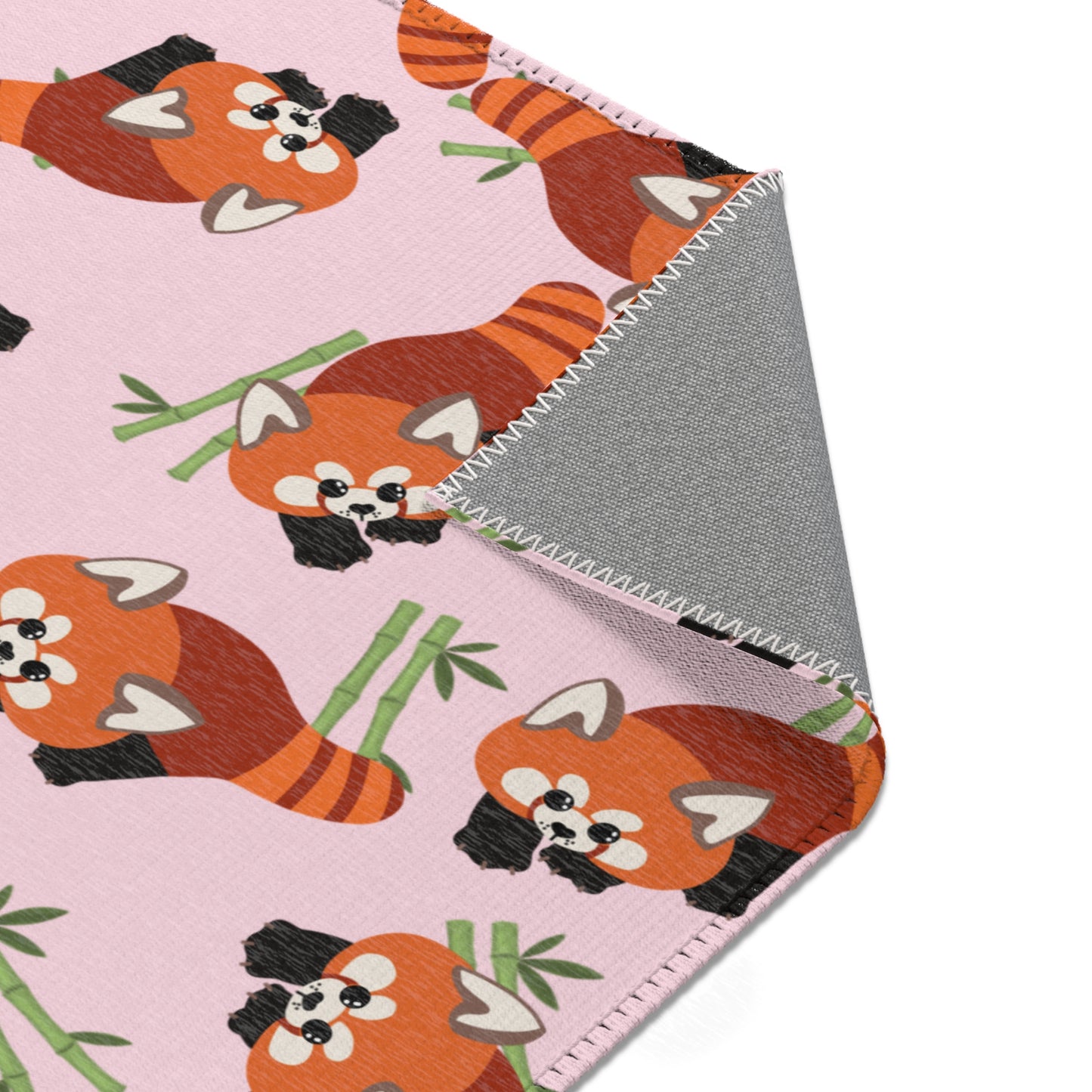 Baby Pink Red Panda Rug