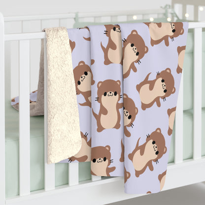 Lavender Otter Cozy Fleece Blanket