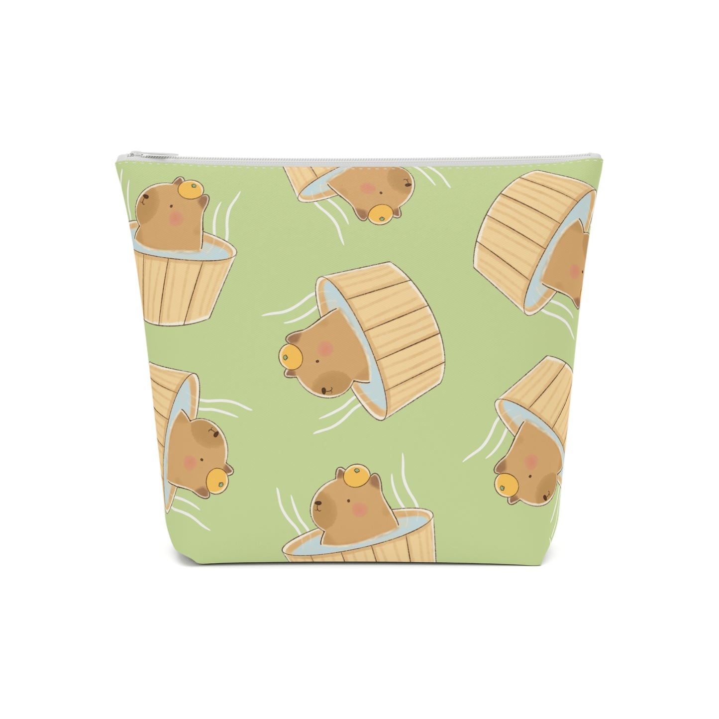 Matcha Green Capybara Bath Cosmetic Bag
