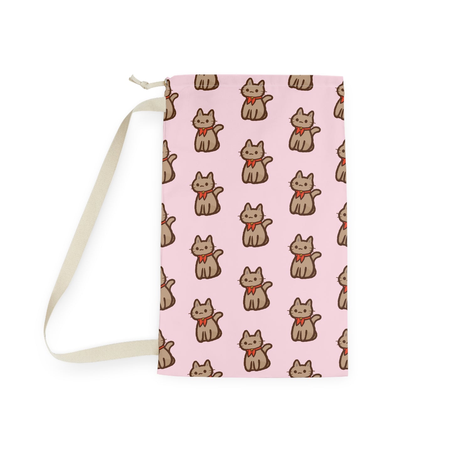 Baby Pink Kitty Kat Drawstring Bag