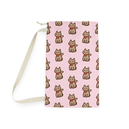 Baby Pink Kitty Kat Drawstring Bag