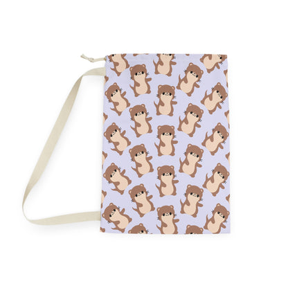 Lavender Otter Drawstring Bag