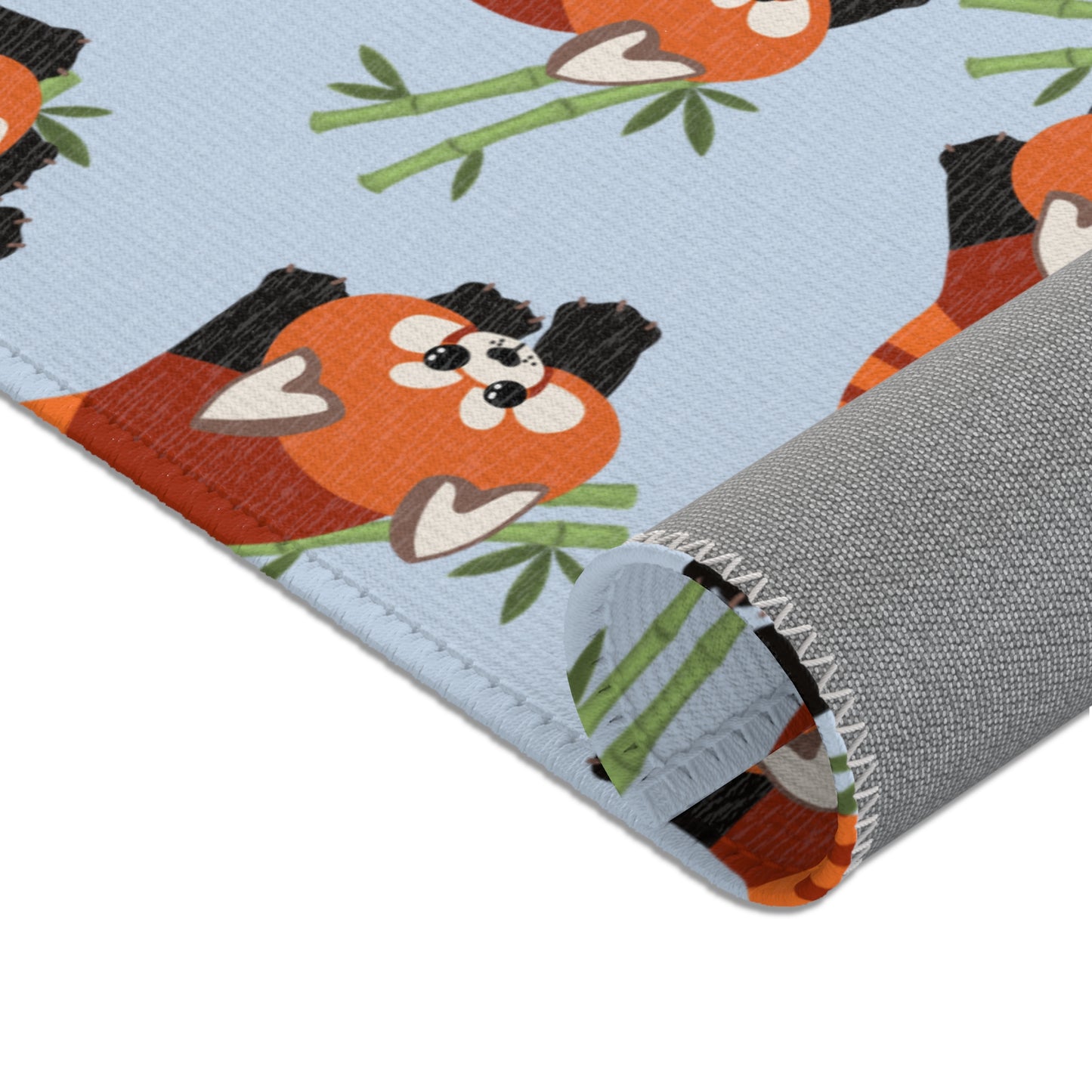 Baby Blue Red Panda Rug