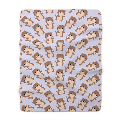 Lavender Otter Cozy Fleece Blanket