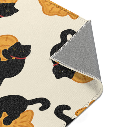 Black Cat Taiyaki Rug