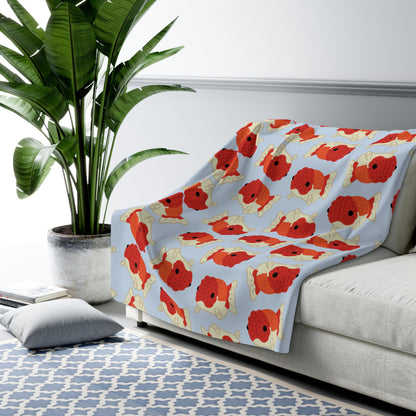 Baby Blue Chubby Goldfish Cozy Fleece Blanket