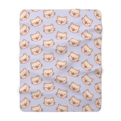 Lavender Kitty Kat Cozy Fleece Blanket
