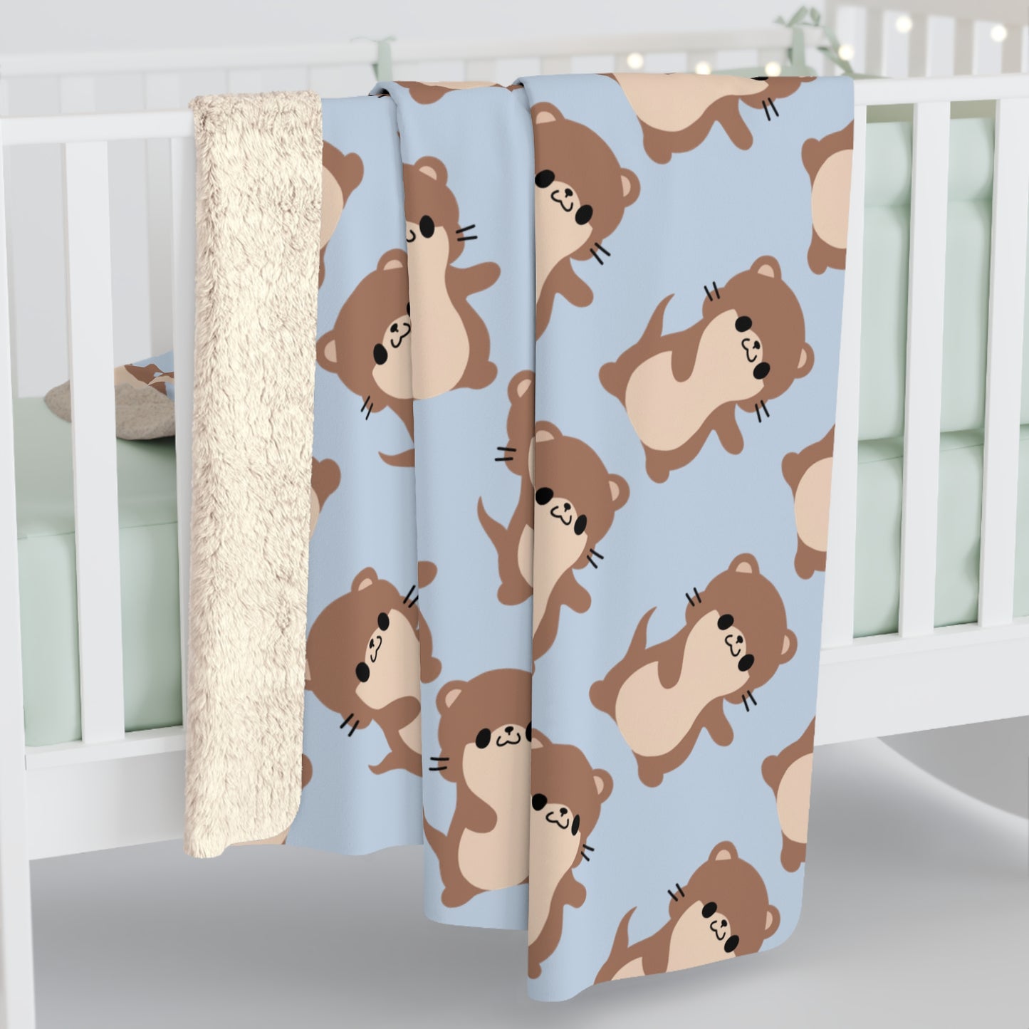 Baby Blue Otter Cozy Fleece Blanket