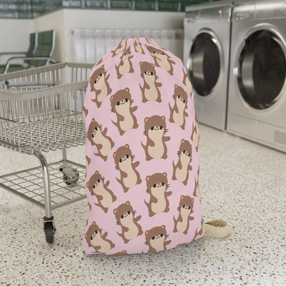 Baby Pink Otter Drawstring Bag