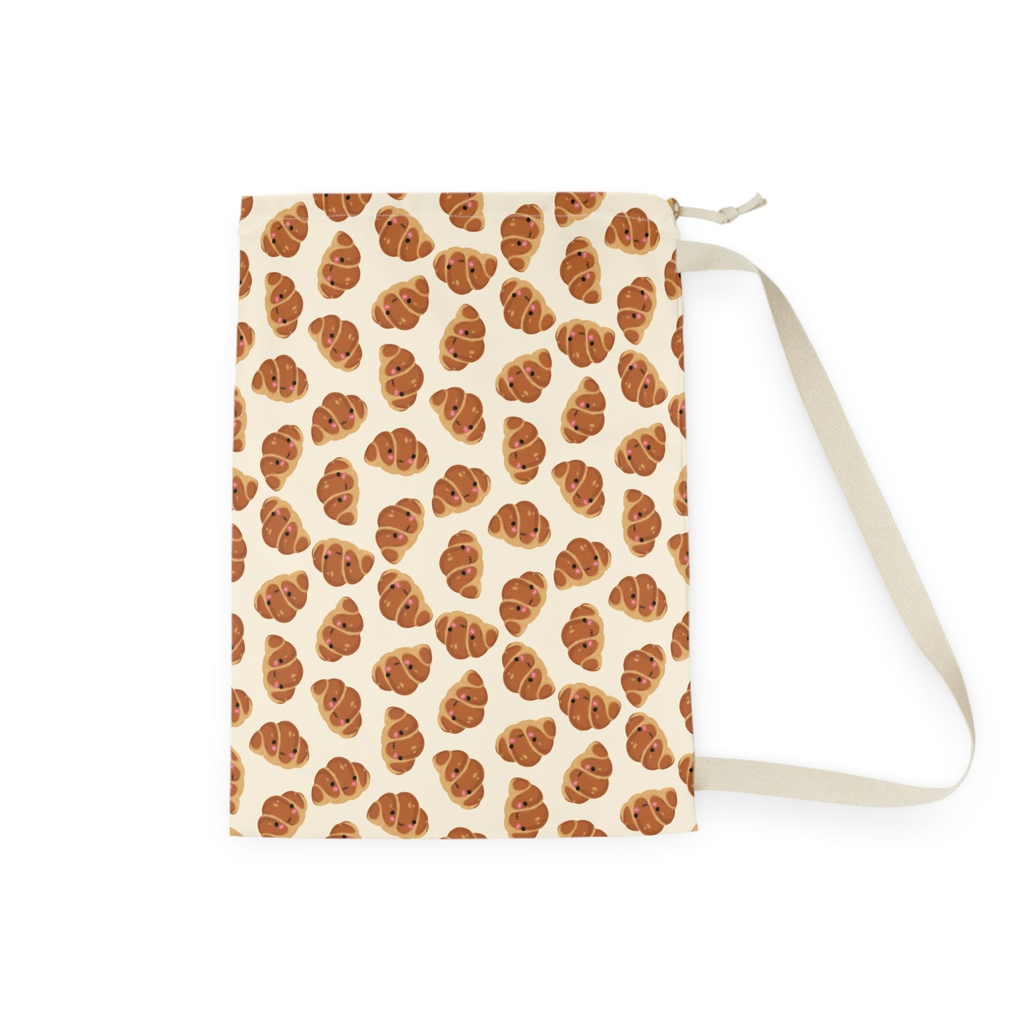 Blushing Croissant Drawstring Bag