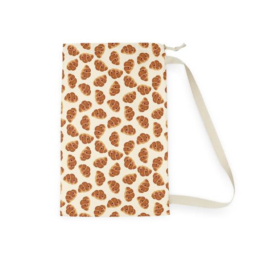 Blushing Croissant Drawstring Bag