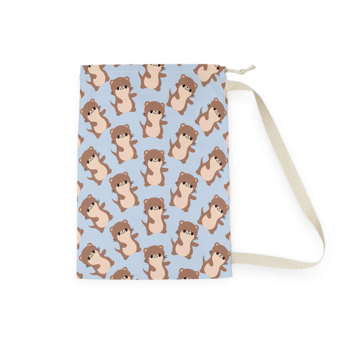 Baby Blue Otter Drawstring Bag