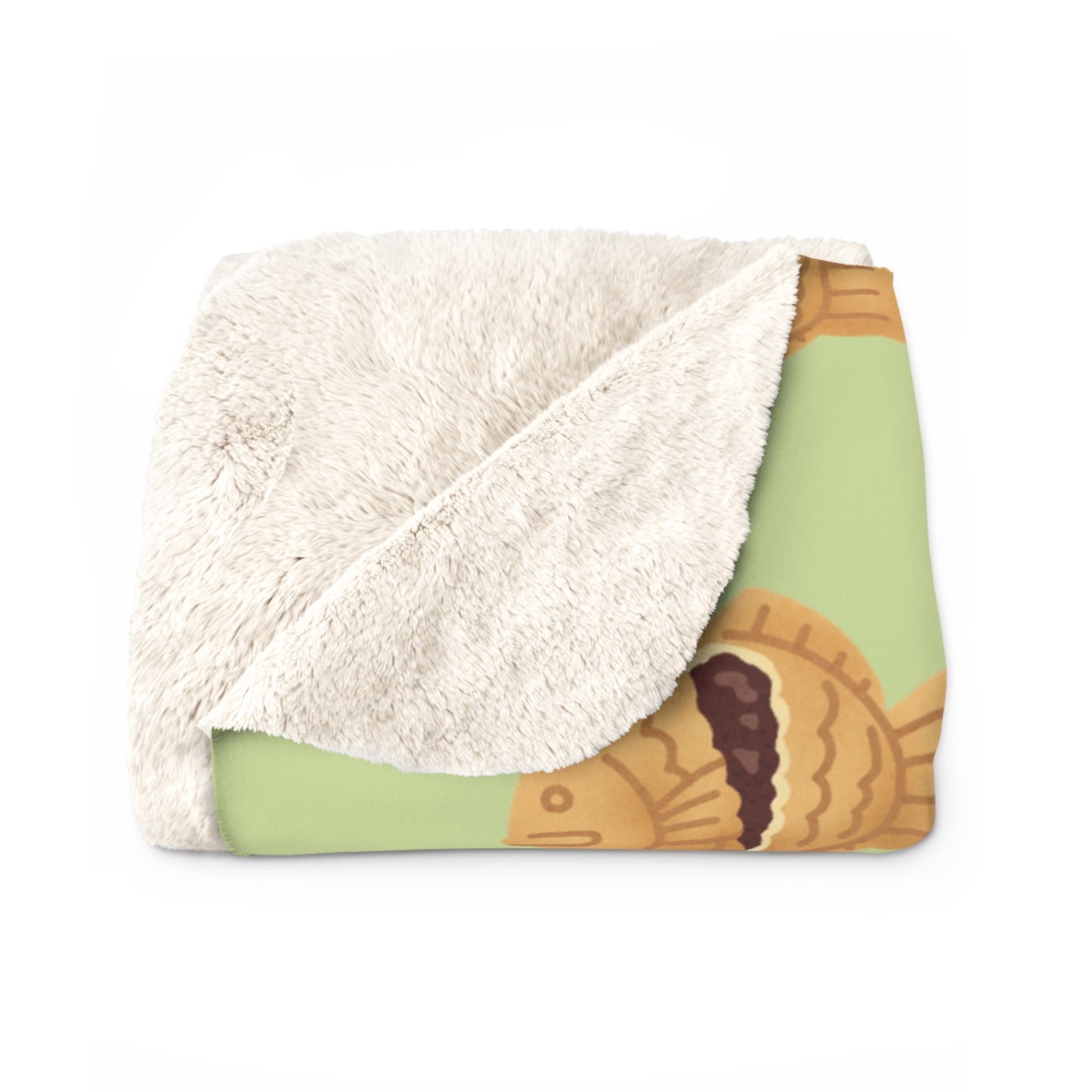 Matcha Green Taiyaki Cozy Fleece Blanket