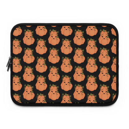 Angry Pumpkin Black Laptop Sleeve