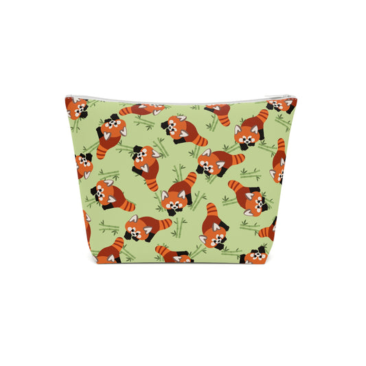 Matcha Green Red Panda Cosmetic Bag