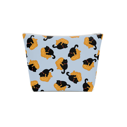 Baby Blue Black Cat Taiyaki Cosmetic Bag