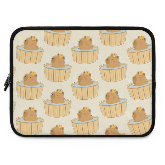 Capybara Bath Laptop Sleeve